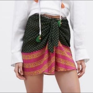 Zara printed mini skirt